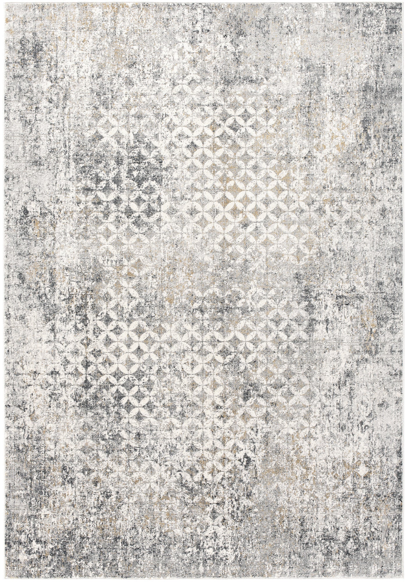 4' X 6' Gray And Ivory Distressed Area Rug