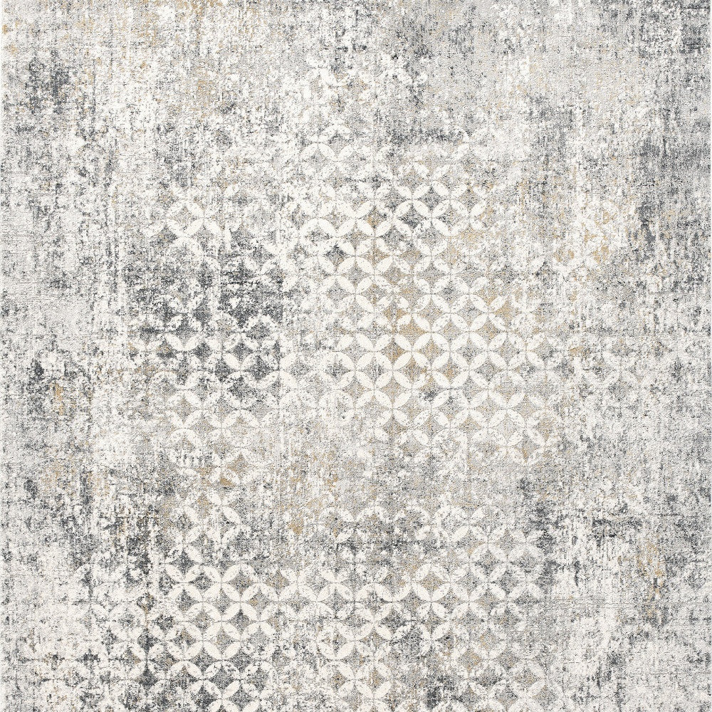 4’ X 6’ Gray And Ivory Distressed Area Rug