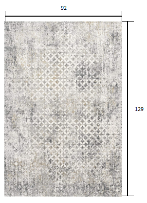 4' X 6' Gray And Ivory Distressed Area Rug