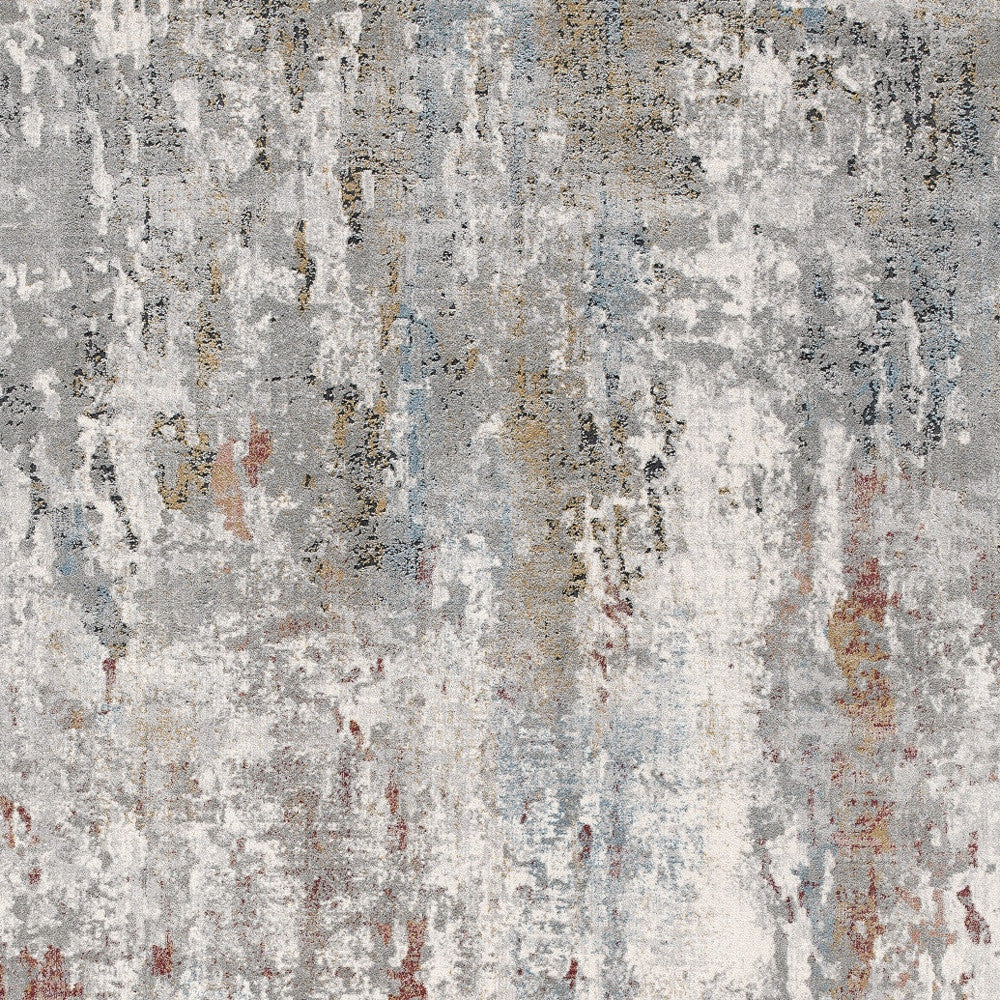 2' X 10' Gray Abstract Pattern Runner Rug