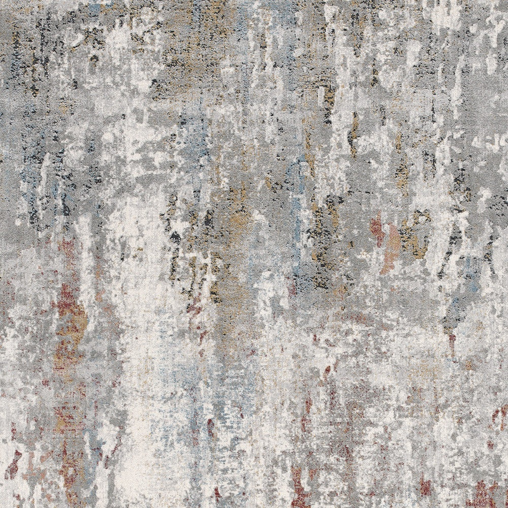 2' X 10' Gray Abstract Pattern Runner Rug