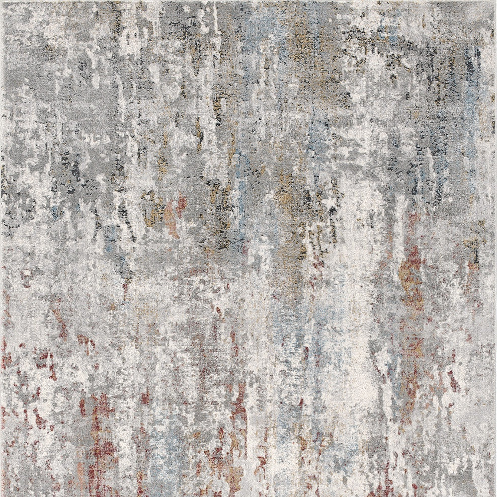 2' X 10' Gray Abstract Pattern Runner Rug