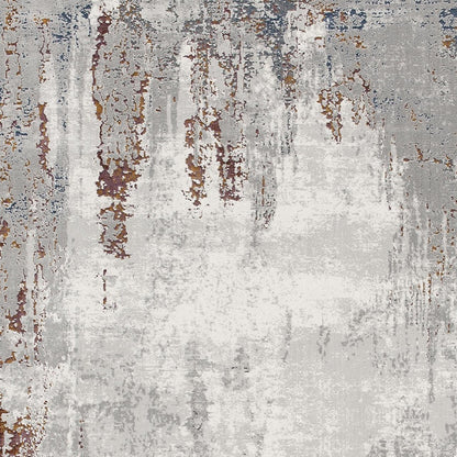 4' X 6' Gray And Ivory Modern Abstract Area Rug