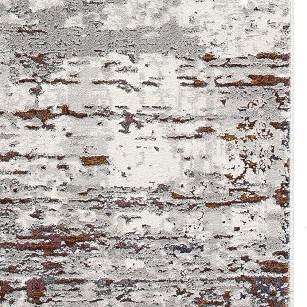 4' X 6' Gray And Brown Abstract Scraped Area Rug