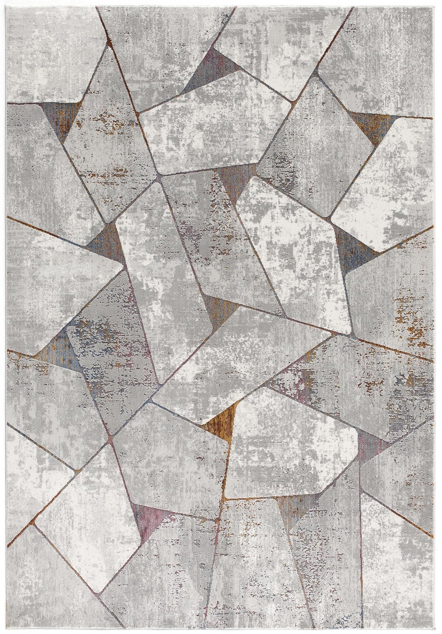 5' X 8' Grey Geometric Area Rug