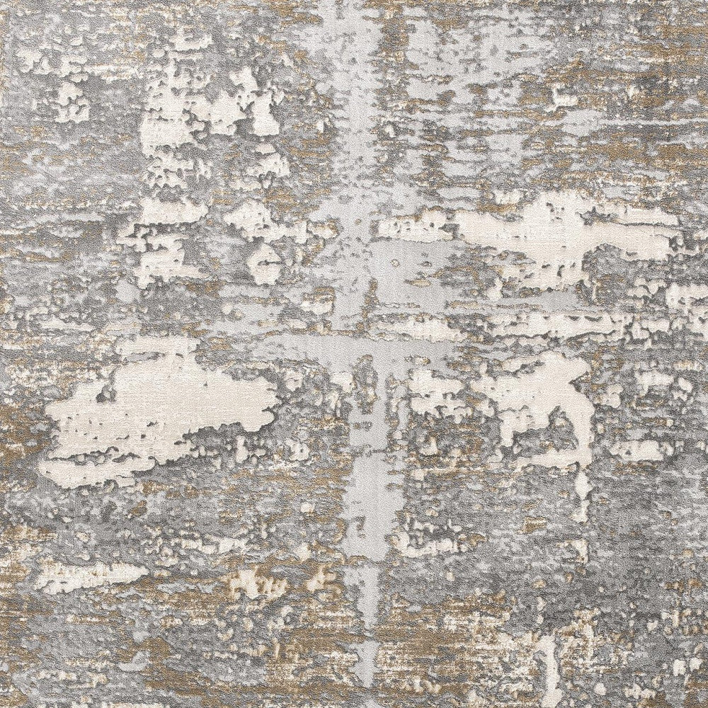 4’ X 6’ Beige And Gray Distressed Area Rug