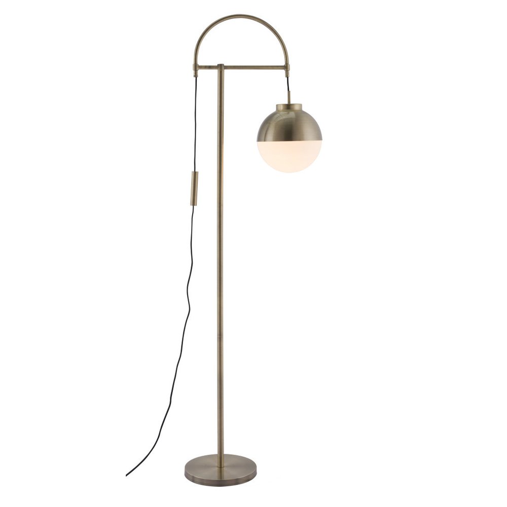69" Bronze Steel Floor Lamp With Bronze Steel Globe Shade HomeRoots