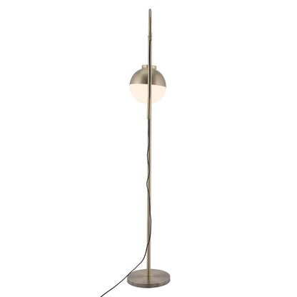 69" Bronze Steel Floor Lamp With Bronze Steel Globe Shade HomeRoots