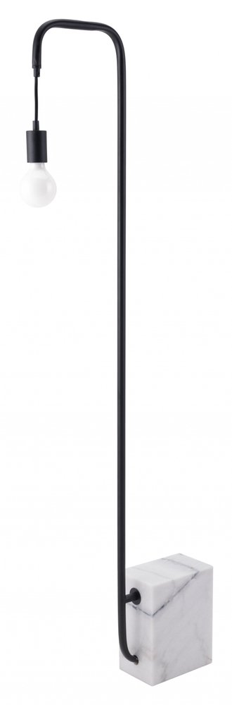 59" Black And White Steel LED Floor Lamp HomeRoots