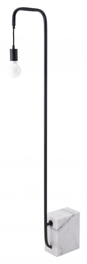 59" Black And White Steel LED Floor Lamp HomeRoots