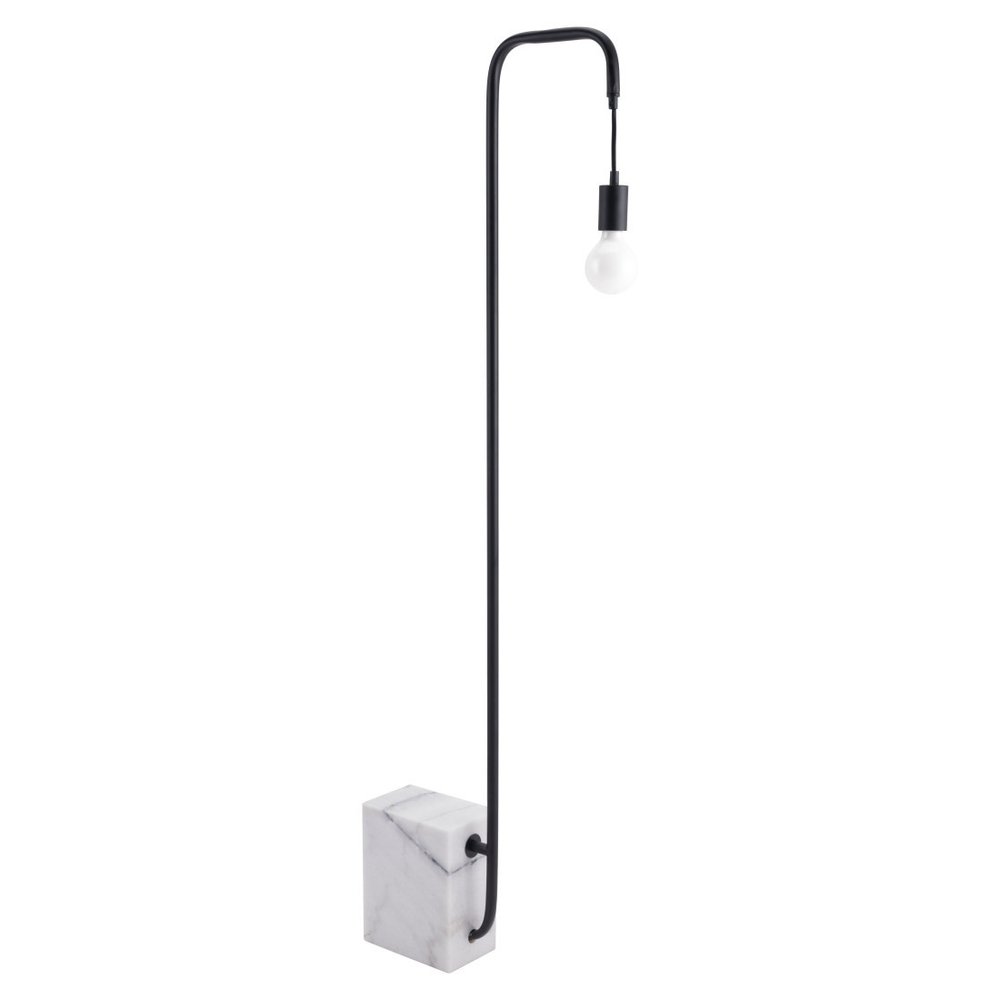 59" Black And White Steel LED Floor Lamp HomeRoots