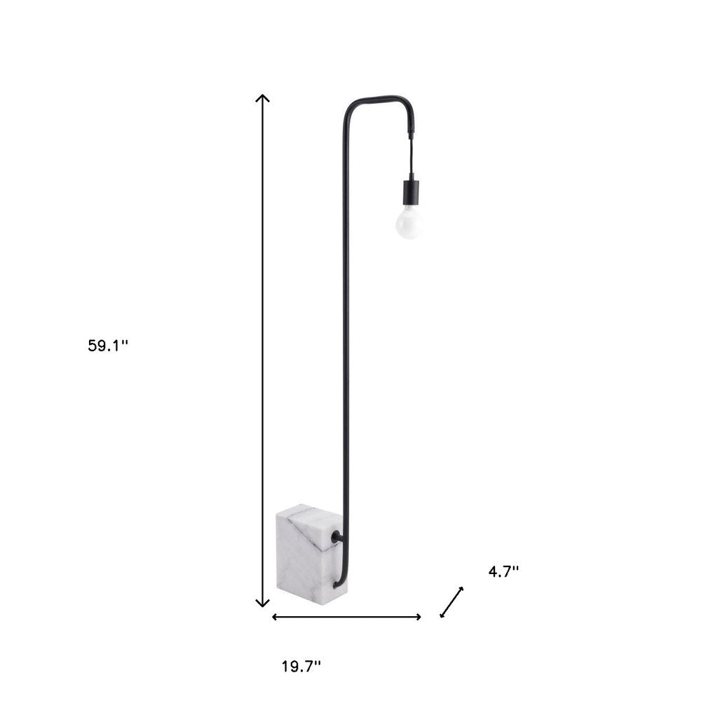 59" Black And White Steel LED Floor Lamp HomeRoots