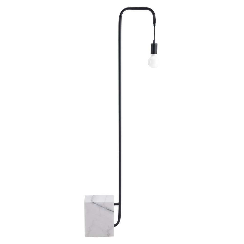 59" Black And White Steel LED Floor Lamp HomeRoots