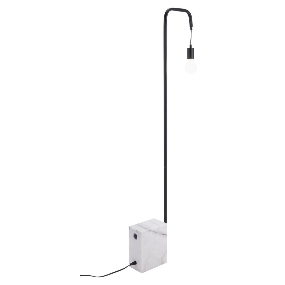 59" Black And White Steel LED Floor Lamp HomeRoots