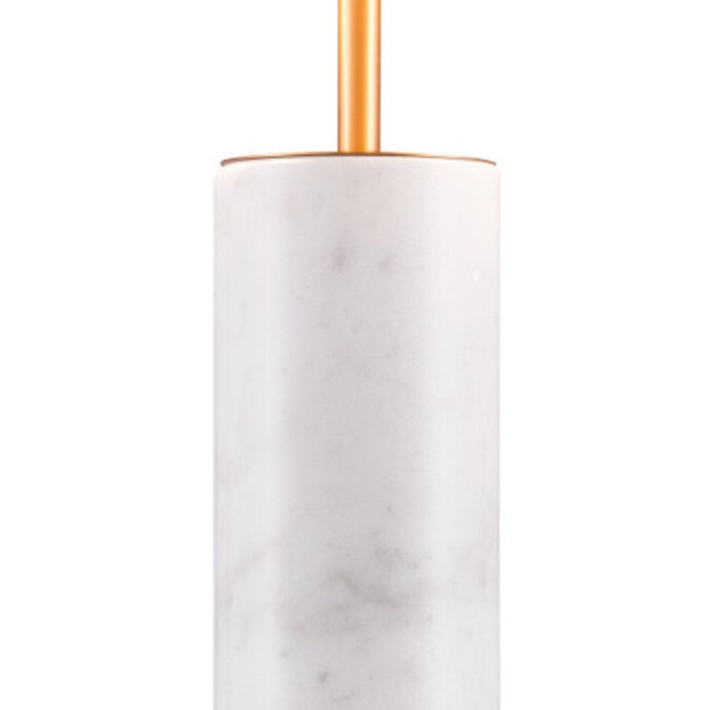 55" White Metal Bedside Table Lamp With Beige Empire Shade HomeRoots