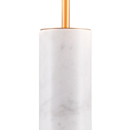 55" White Metal Bedside Table Lamp With Beige Empire Shade HomeRoots