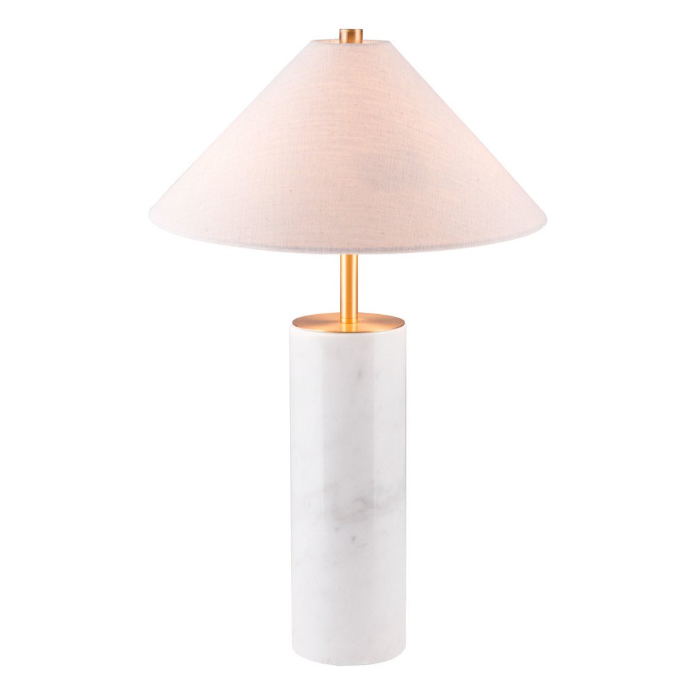 55" White Metal Bedside Table Lamp With Beige Empire Shade HomeRoots