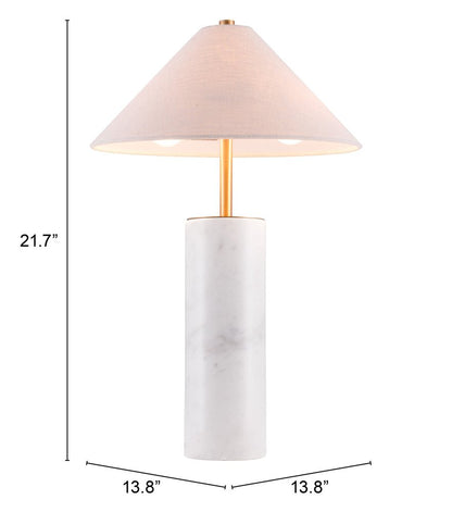 55" White Metal Bedside Table Lamp With Beige Empire Shade HomeRoots