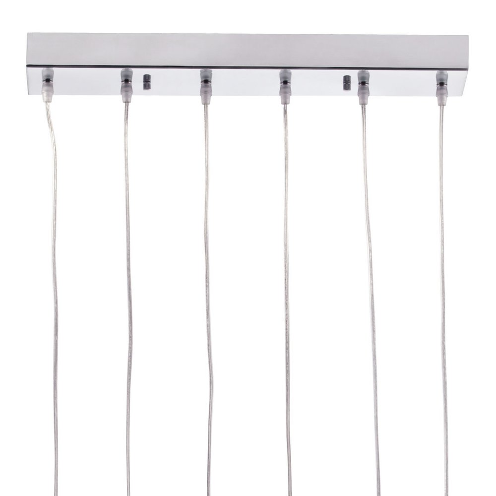 Silver Kitchen Island Six Light Metal LED Ceiling Light With Shades HomeRoots
