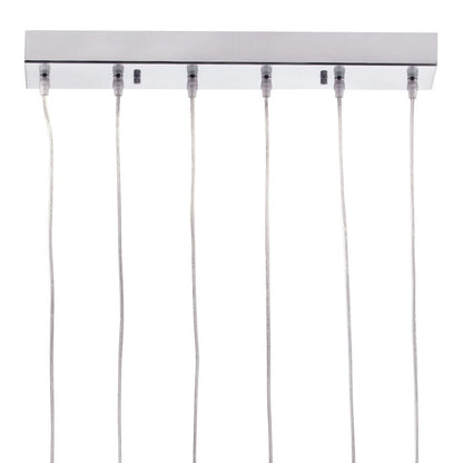 Silver Kitchen Island Six Light Metal LED Ceiling Light With Shades HomeRoots