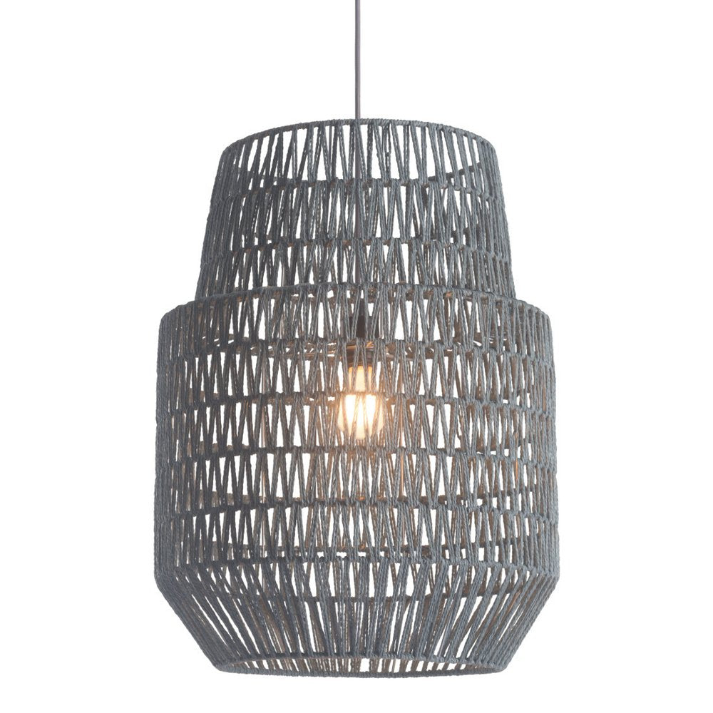 Gray Woven Sky Zig Zag Ceiling Lamp HomeRoots