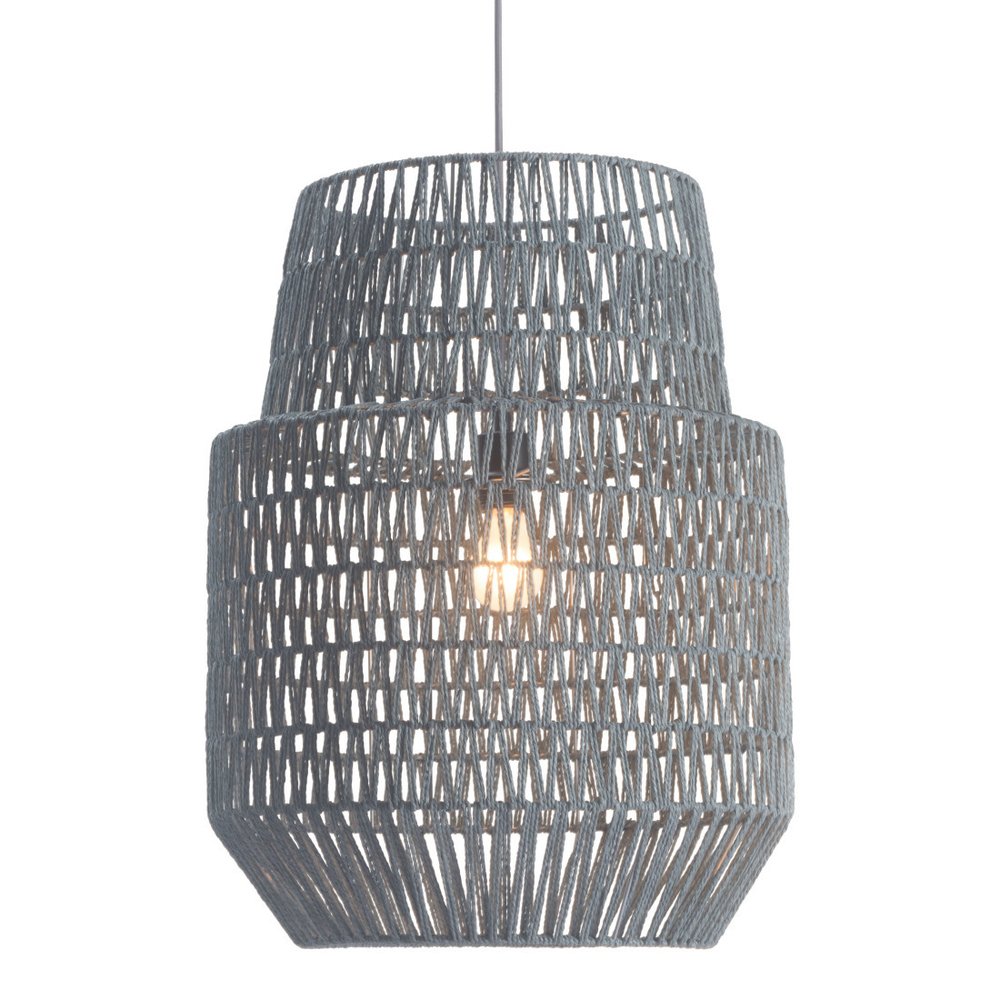 Gray Woven Sky Zig Zag Ceiling Lamp HomeRoots