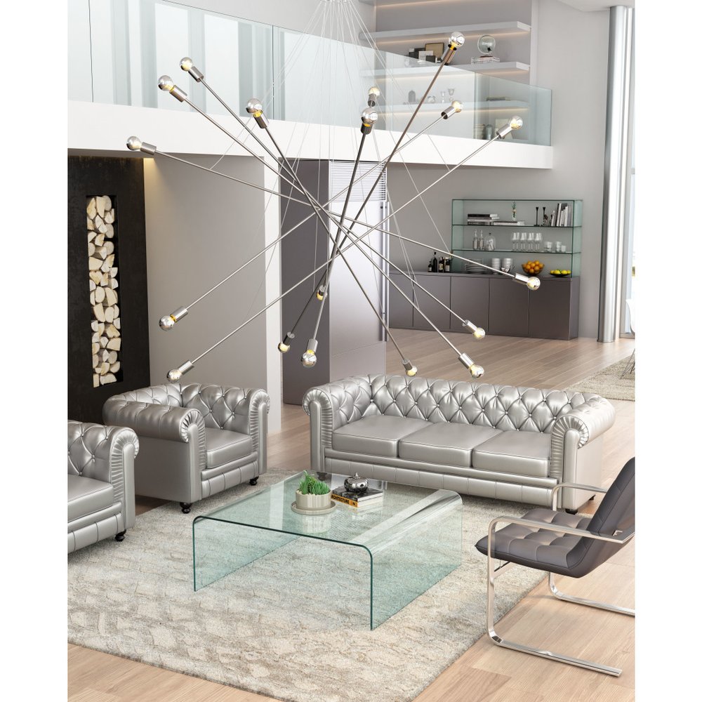 Silver Multi Light Metal Dimmable Chandelier HomeRoots