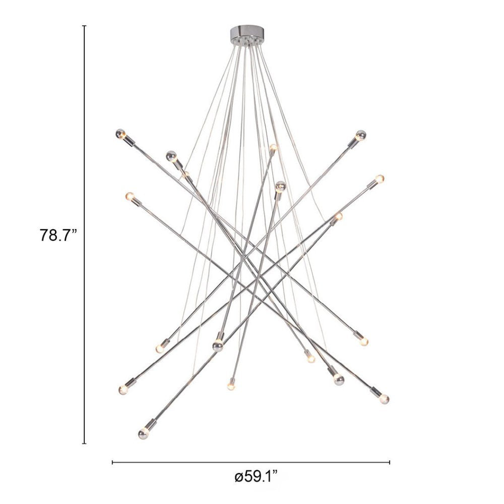 Silver Multi Light Metal Dimmable Chandelier HomeRoots