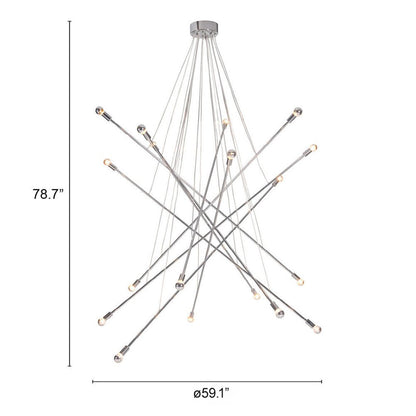 Silver Multi Light Metal Dimmable Chandelier HomeRoots