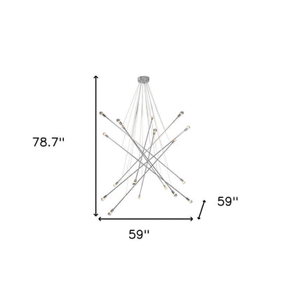 Silver Multi Light Metal Dimmable Chandelier HomeRoots