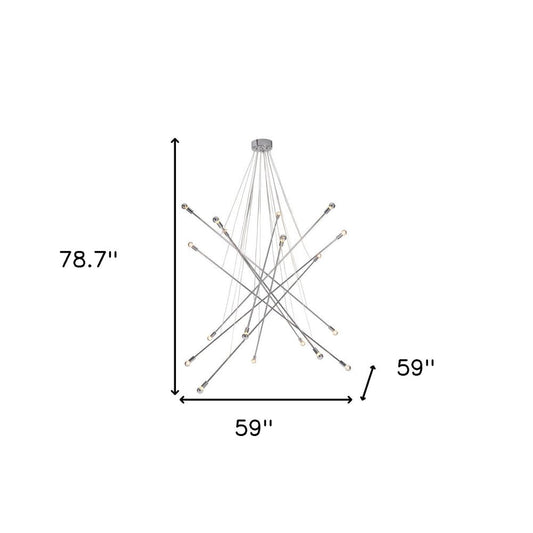 Silver Multi Light Metal Dimmable Chandelier HomeRoots