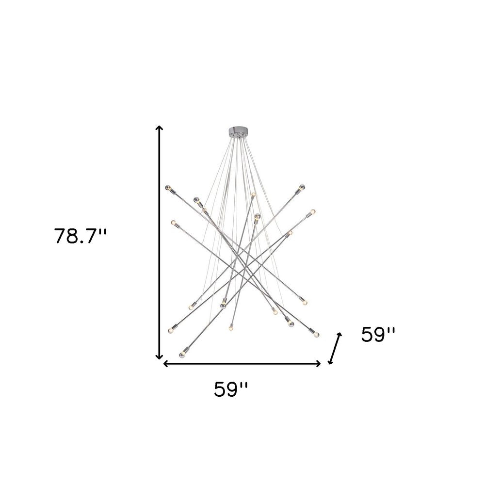Silver Multi Light Metal Dimmable Chandelier HomeRoots