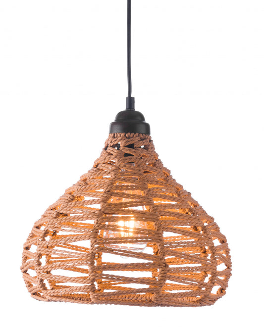 Natural Lantern Metal Dimmable Ceiling Light With Natural Shades