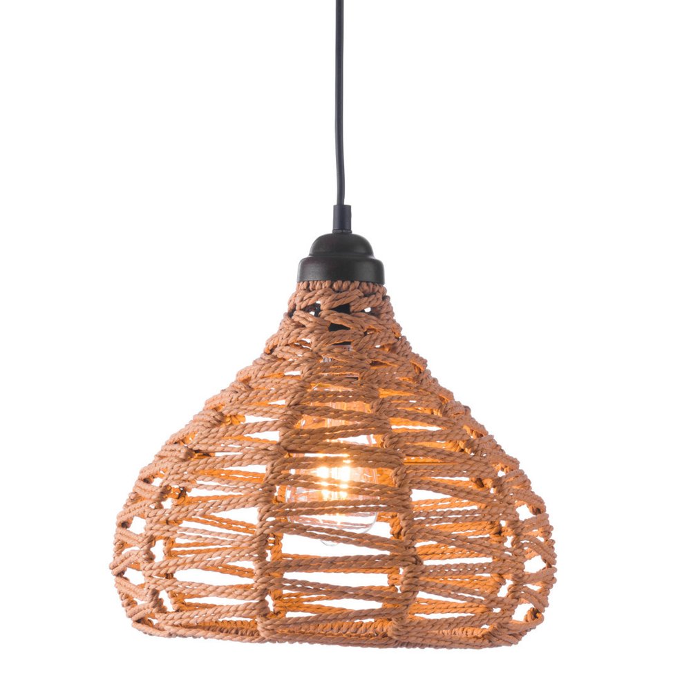 Natural Lantern Metal Dimmable Ceiling Light With Natural Shades — view 7