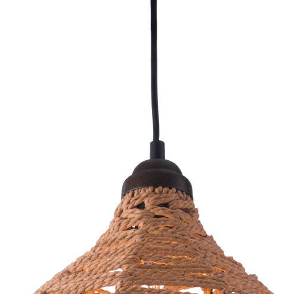 Natural Lantern Metal Dimmable Ceiling Light With Natural Shades — view 1