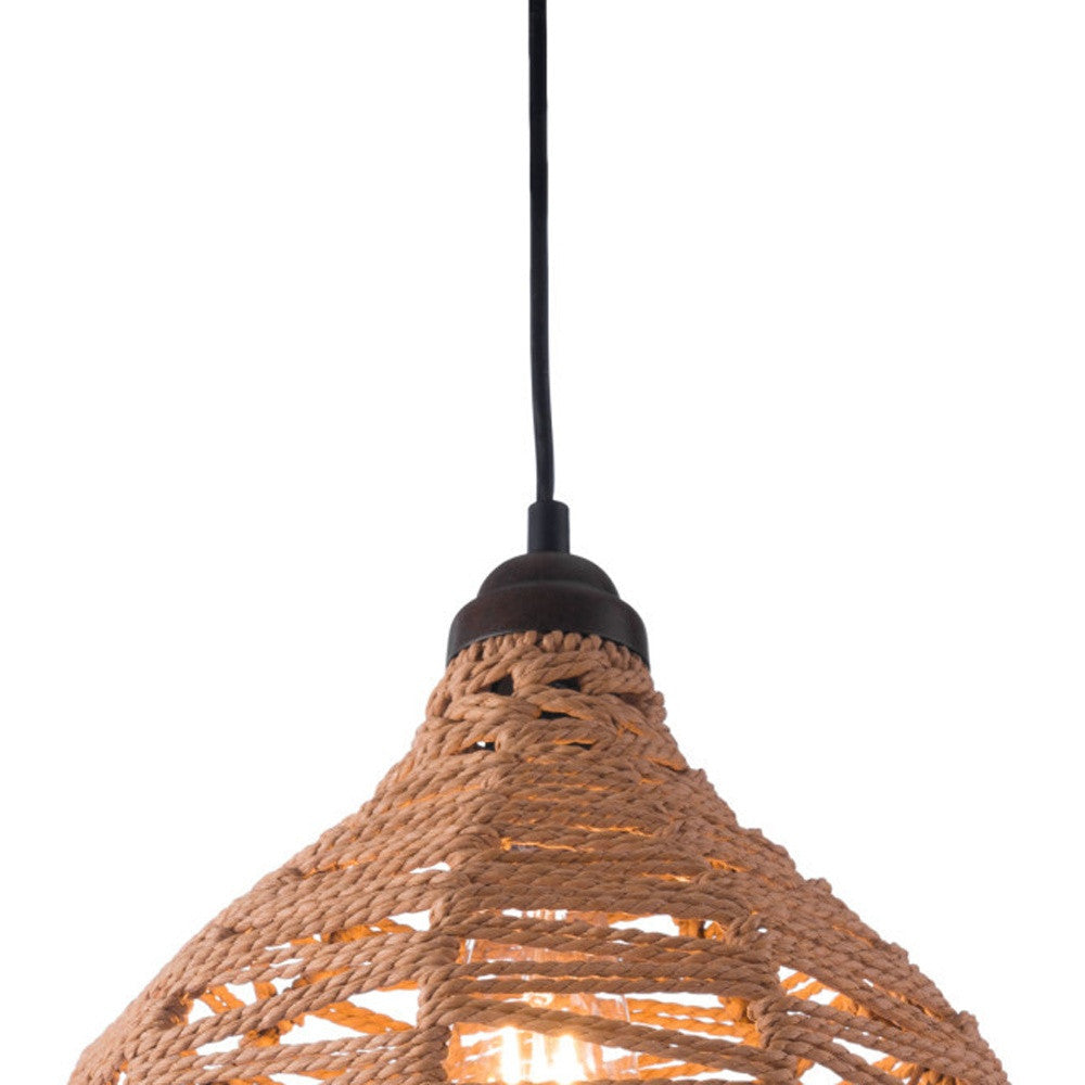 Natural Lantern Metal Dimmable Ceiling Light With Natural Shades