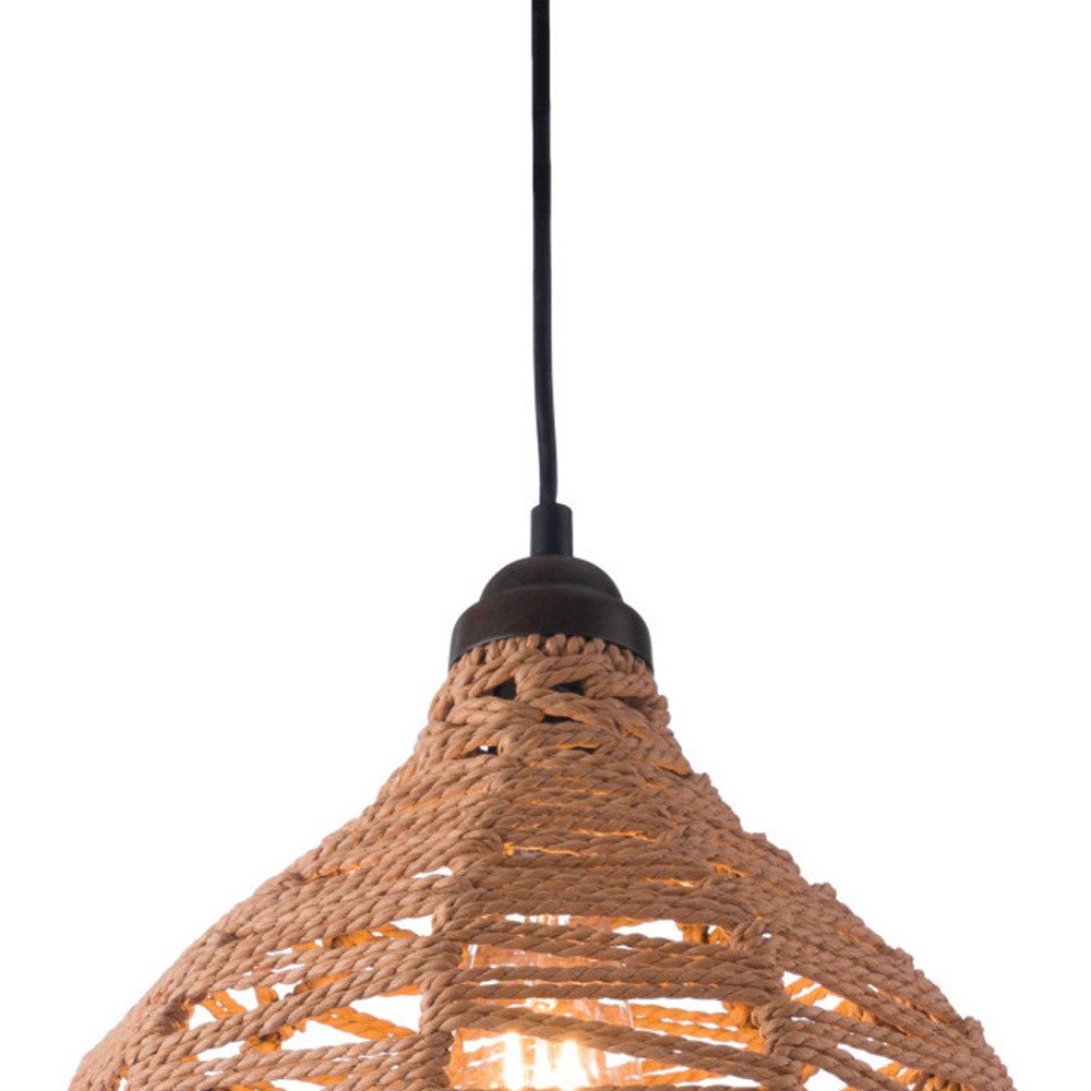 Natural Lantern Metal Dimmable Ceiling Light With Natural Shades — view 2