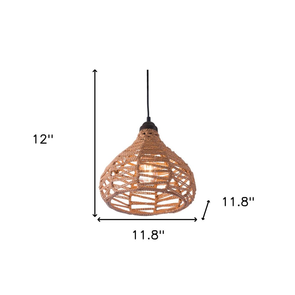 Natural Lantern Metal Dimmable Ceiling Light With Natural Shades — view 3