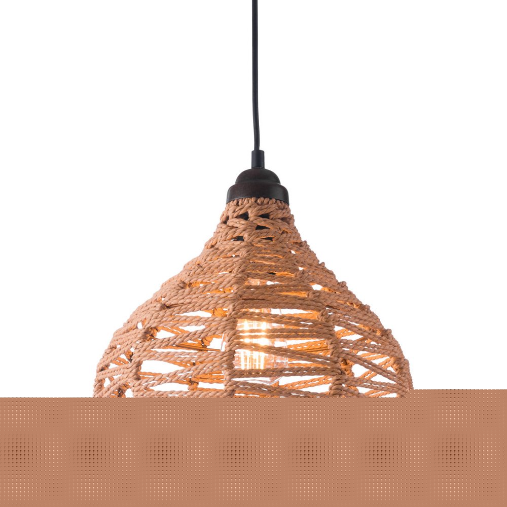Natural Lantern Metal Dimmable Ceiling Light With Natural Shades HomeRoots