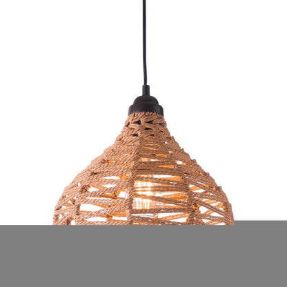Natural Lantern Metal Dimmable Ceiling Light With Natural Shades HomeRoots