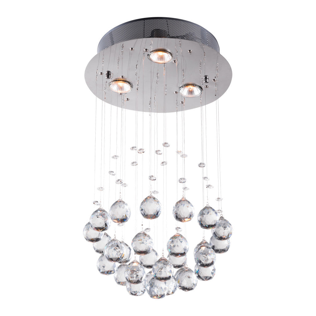 Silver Shaded Transparent Glass Ceiling Light