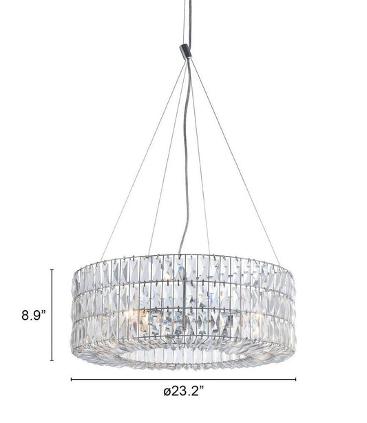 Silver Lantern Metal Chandelier With Silver Shades HomeRoots