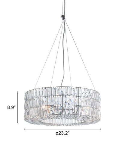Silver Lantern Metal Chandelier With Silver Shades HomeRoots