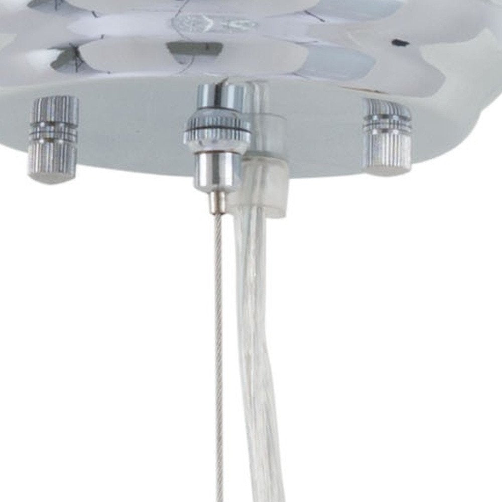 Silver Lantern Metal Chandelier With Silver Shades HomeRoots
