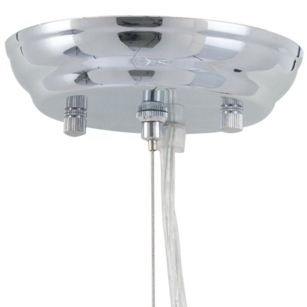 Silver Lantern Metal Chandelier With Silver Shades HomeRoots