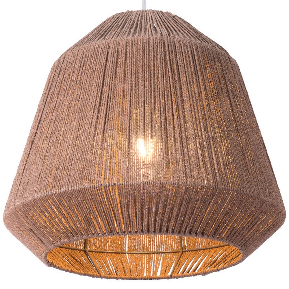 Brown Woven Paper String Hanging Pendent Lamp — view 3