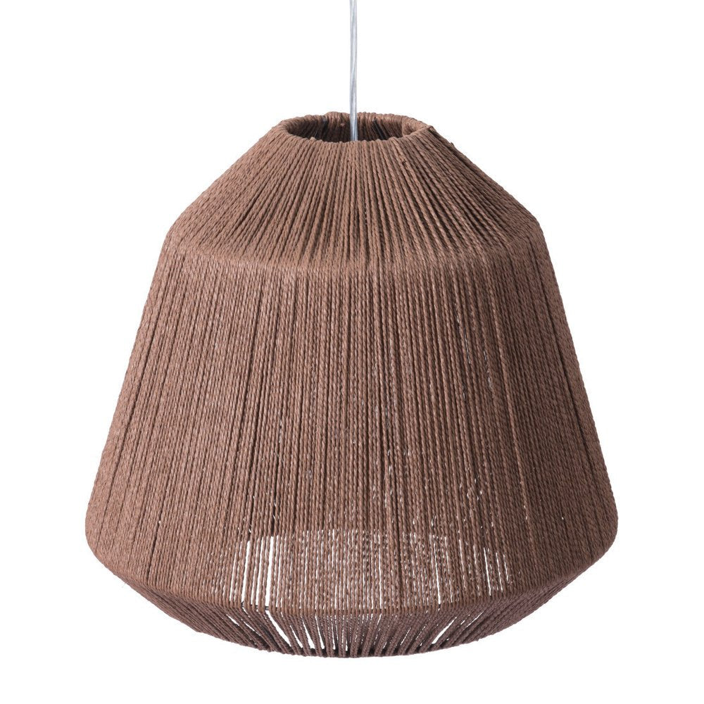 Brown Woven Paper String Hanging Pendent Lamp — view 8