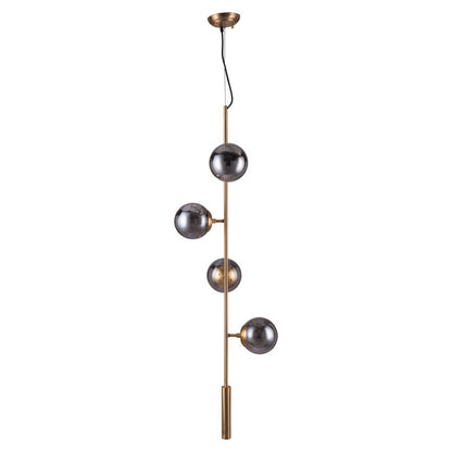 Gold Shaded Four Light Metal Dimmable Ceiling Light With Clear Shades HomeRoots