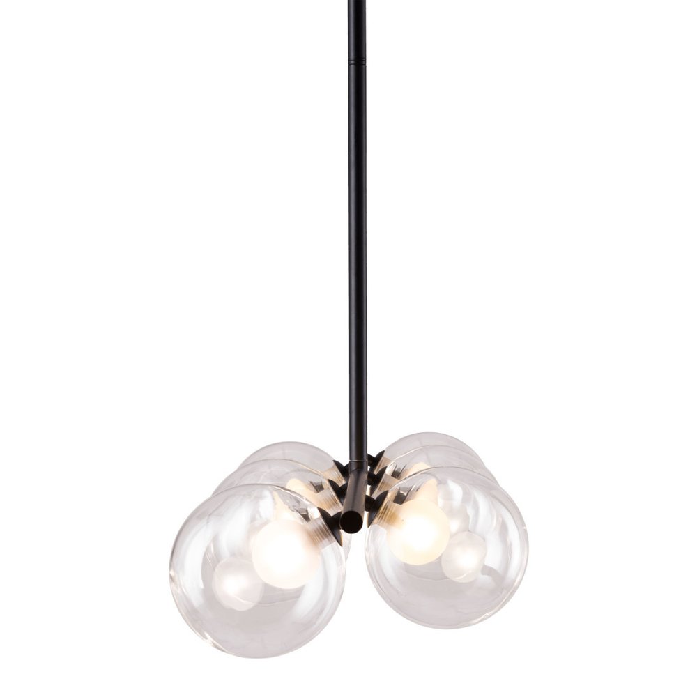 Black Kitchen Island Six Light Metal Ceiling Light HomeRoots