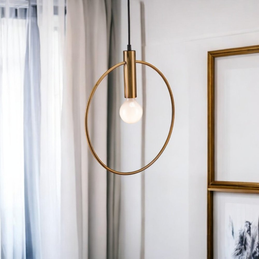 Gold Ring Metal Dimmable Chandelier HomeRoots